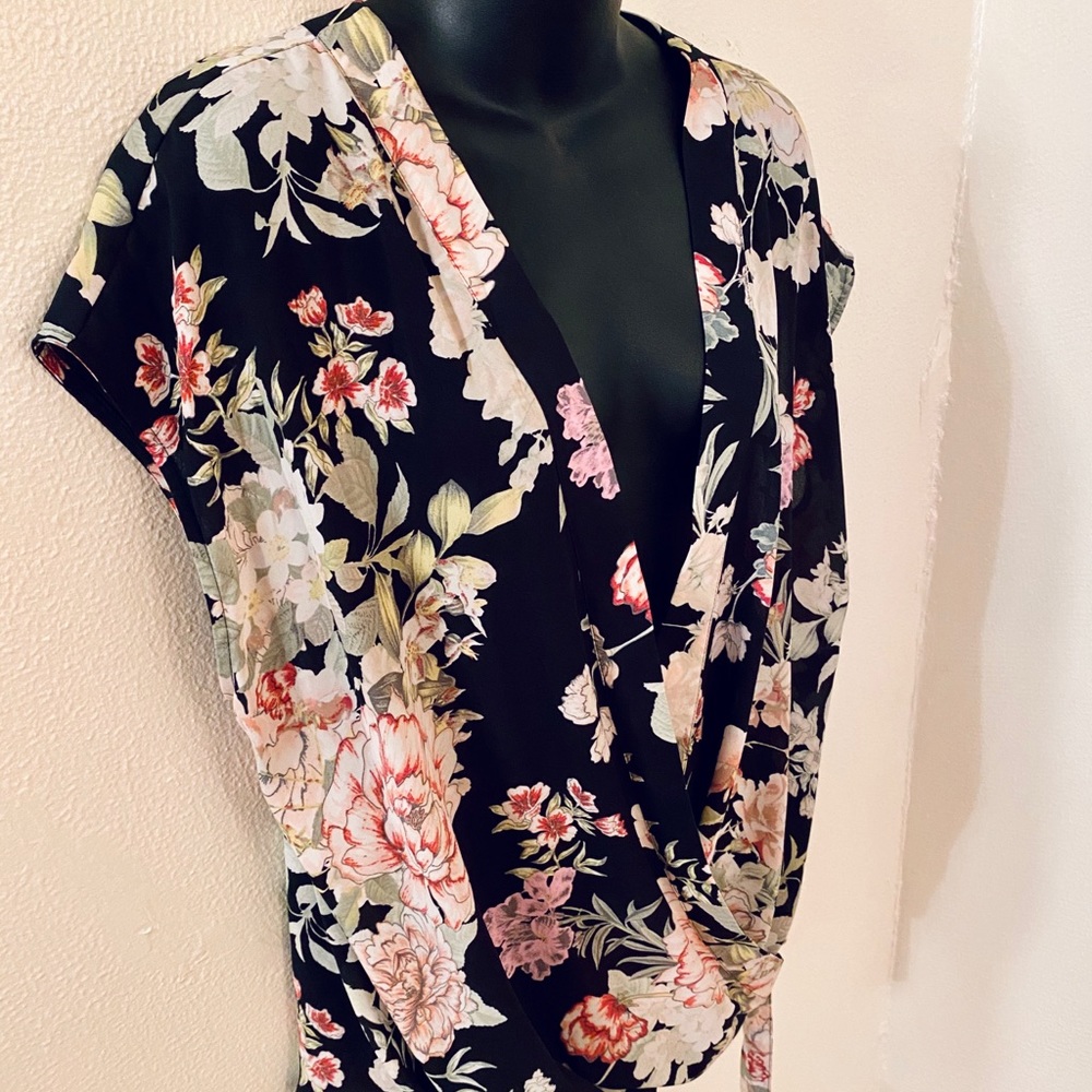 Wrap blouse with side tie